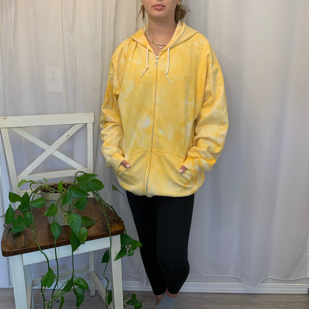 Yellow Zip-Up Hoodie - XL