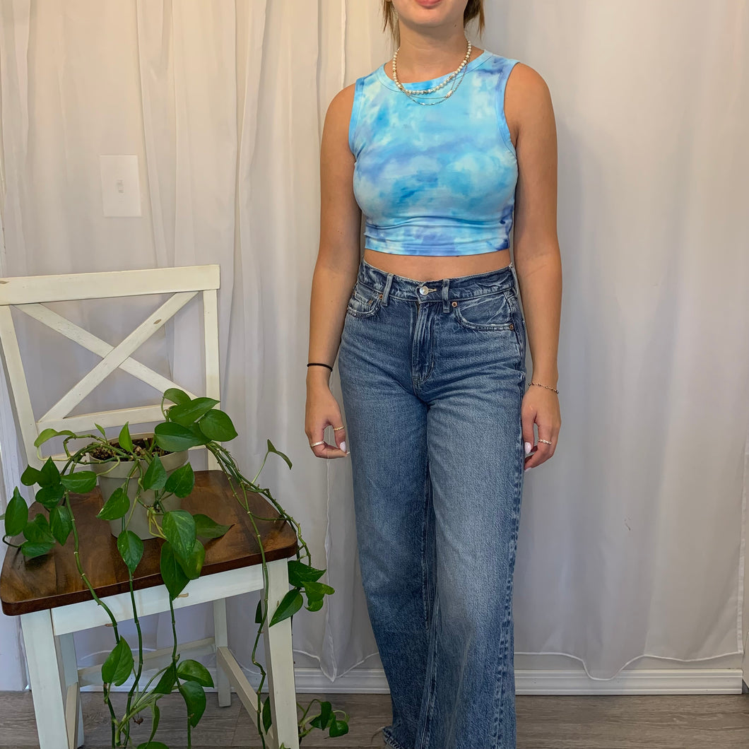 Cropped Blue & Aqua Tank - Small