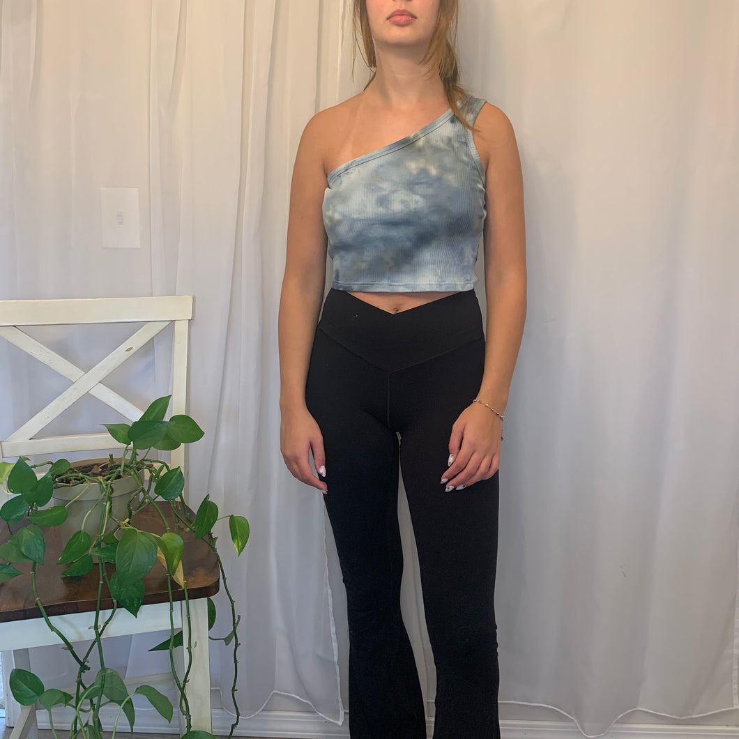 One Shoulder Navy Top - Large