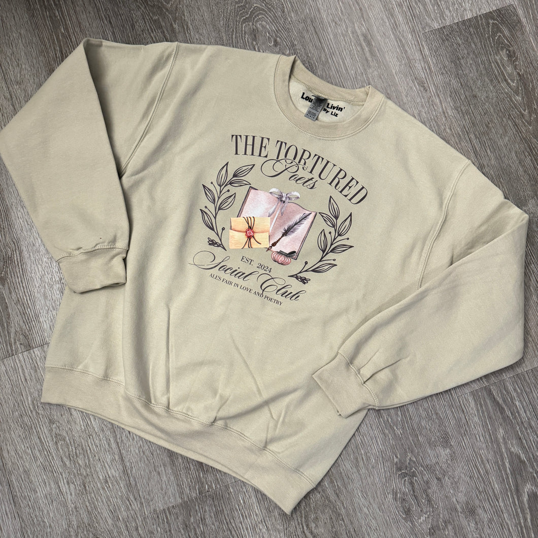 The Tortured Poets Beige Crewneck