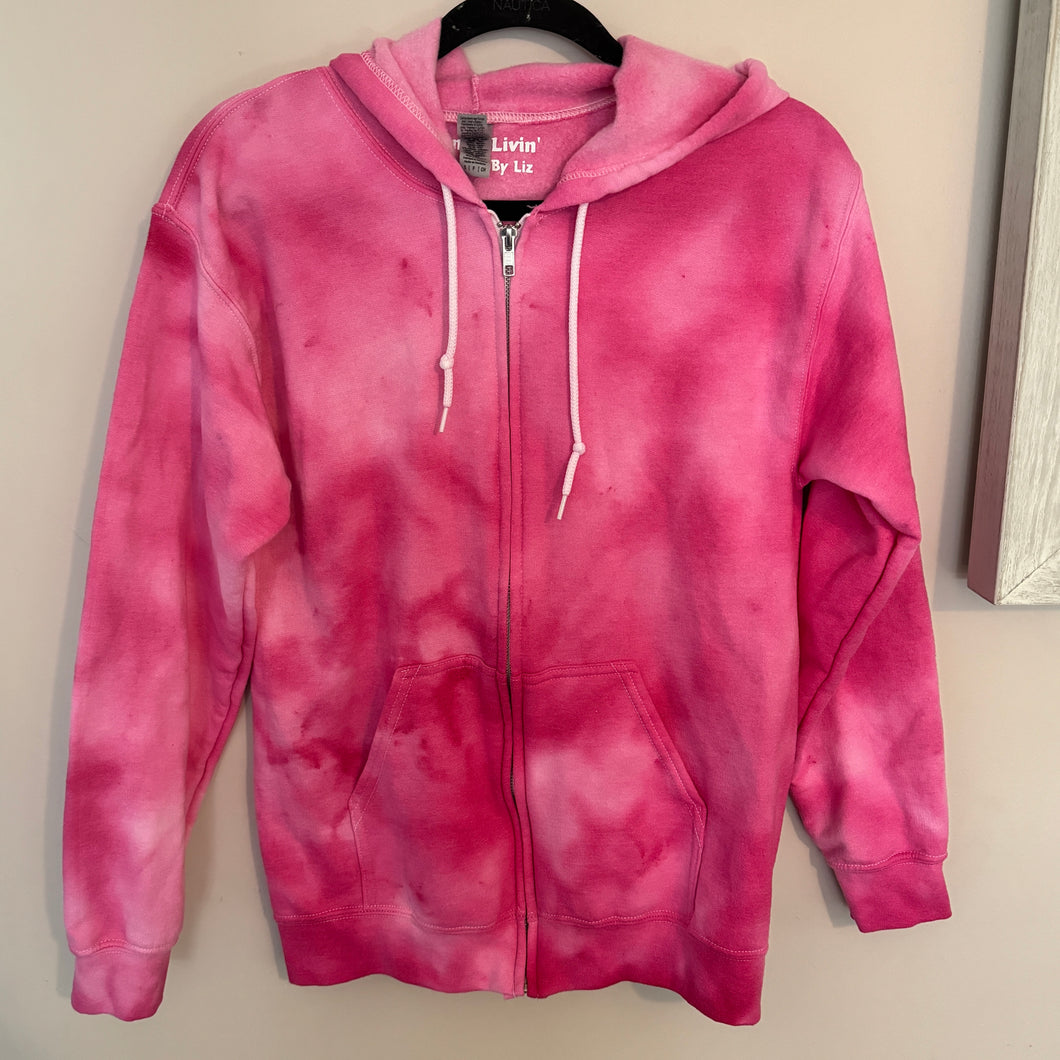 Pink Zip-Up Hoodie - Small