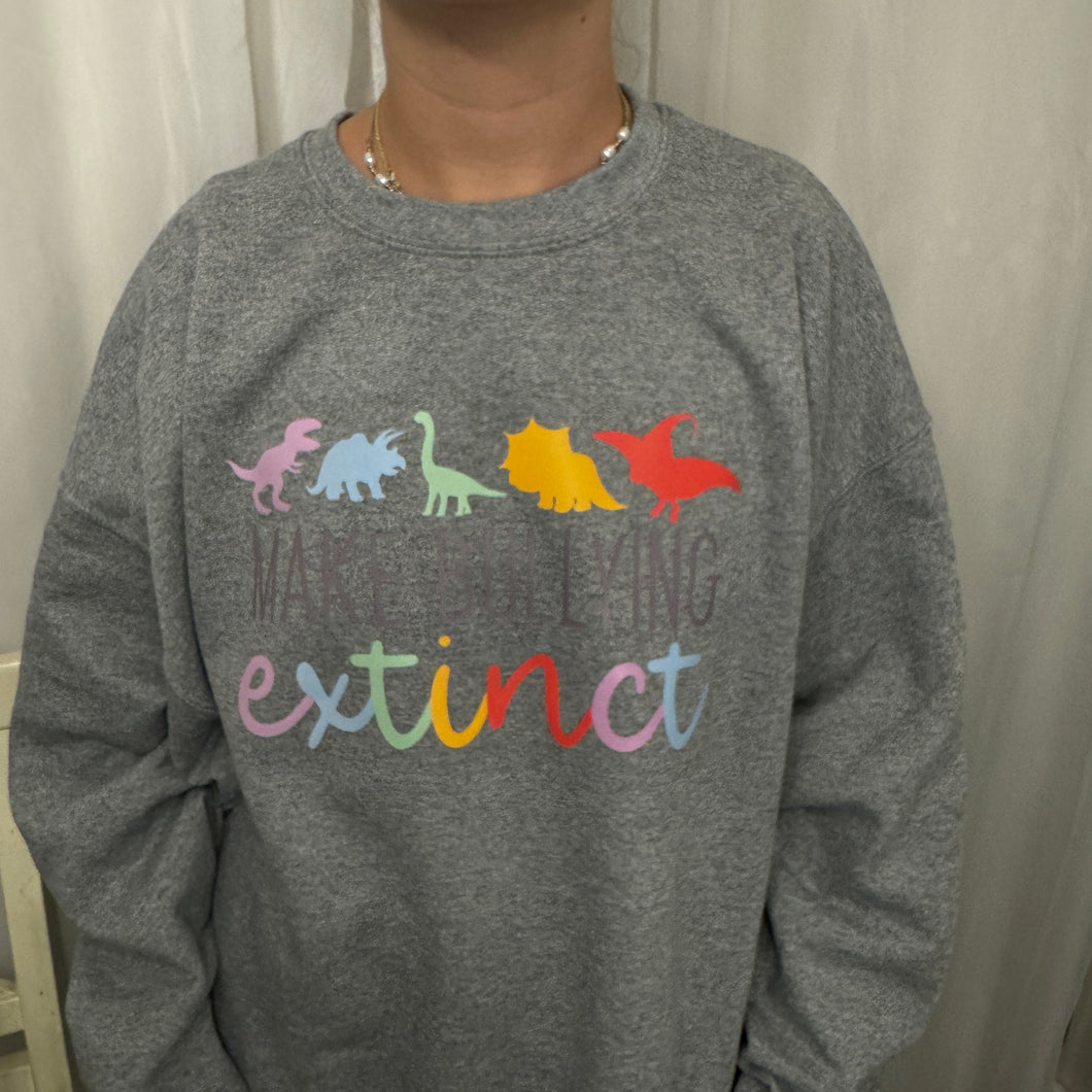 Make Bullying extinct Gray Crewneck - X-Large