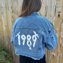 Load image into Gallery viewer, 1989 Rhinestone Cropped Jean Jacket
