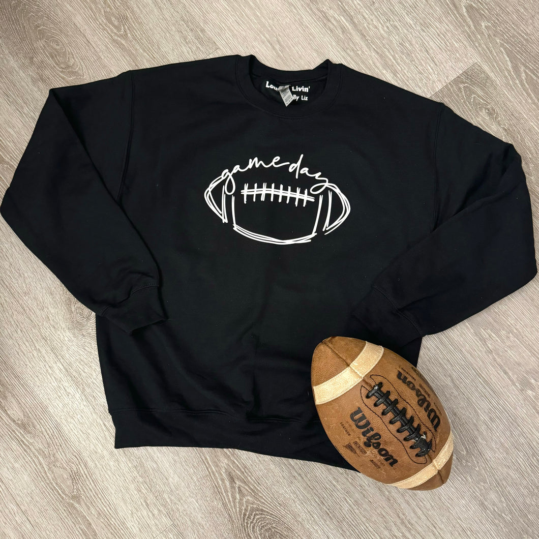 Game Day black Crewneck