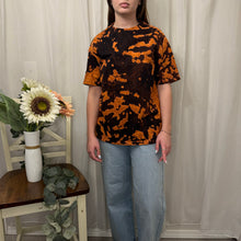 Load image into Gallery viewer, Orange &amp; Black Bleached Tee
