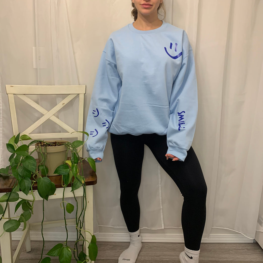 Smile Blue Crewneck